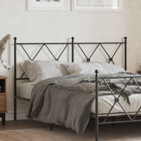 Cabecero de metal negro 140 cm de vidaXL, Cabeceros y pies de cama - Ref: Foro24-376535, Precio: 44,99 €, Descuento: %