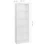 5-level glossy white plywood bookshelf 60x24x175cm by vidaXL, Bookcases and shelves - Ref: Foro24-800888, Price: 83,99 €, Dis...