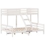 Solid white pine wood bunk bed 90x200/140x200 cm by vidaXL, Beds and slatted bases - Ref: Foro24-3207174, Price: 385,26 €, Di...