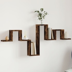 Engineered wood wall shelf smoked oak 104.5x10x43 cm by vidaXL, Shelves and shelves - Ref: Foro24-840727, Price: 28,77 €, Dis...