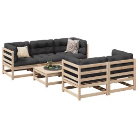 Gartensofa-Set 6-teilig aus massivem Kiefernholz von vidaXL, Gartensets - Ref: Foro24-3299286, Preis: 355,99 €, Rabatt: %