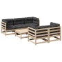 6-piece garden sofa set with solid pine wood cushions by vidaXL, Garden sets - Ref: Foro24-3299290, Price: 560,24 €, Discount: %