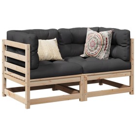 2-piece garden sofa set with solid pine wood cushions by vidaXL, Garden sets - Ref: Foro24-3295826, Price: 215,49 €, Discount: %