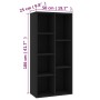 Black plywood shelf 50x25x106 cm by vidaXL, Bookcases and shelves - Ref: Foro24-801108, Price: 62,99 €, Discount: %