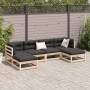 Gartensofa-Set 6-teilig aus massivem Kiefernholz von vidaXL, Gartensets - Ref: Foro24-3299563, Preis: 308,99 €, Rabatt: %