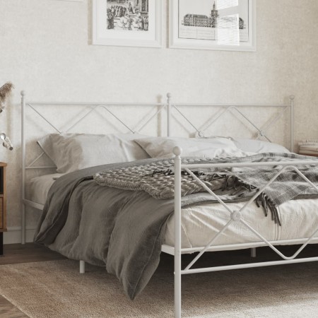 Cabecero de metal blanco 200 cm de vidaXL, Cabeceros y pies de cama - Ref: Foro24-376589, Precio: 49,32 €, Descuento: %