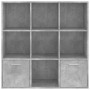 Estantería madera contrachapada gris hormigón 98x30x98 cm de vidaXL, Librerías y estanterías - Ref: Foro24-801120, Precio: 78...