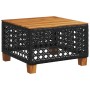 Mesa de jardín ratán PE y madera acacia negro 55x55x36 cm de vidaXL, Mesas de jardín - Ref: Foro24-365929, Precio: 77,43 €, D...