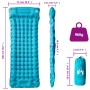 Colchón de camping autoinflable con almohada 1 persona azul de vidaXL, Colchones de aire - Ref: Foro24-4007096, Precio: 45,06...