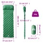 Inflatable camping mattress with pillow 1 person green by vidaXL, Air mattresses - Ref: Foro24-4007111, Price: 36,15 €, Disco...