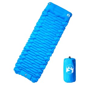 Colchón de camping autoinflable con almohada 1 persona azul de vidaXL, Colchones de aire - Ref: Foro24-4007105, Precio: 37,99...