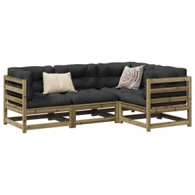 Gartensofa-Set 4-teilig aus imprägniertem Kiefernholz von vidaXL, Gartensets - Ref: Foro24-3299411, Preis: 237,99 €, Rabatt: %