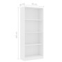 Estantería de 4 niveles madera contrachapada blanca 60x24x142cm de vidaXL, Librerías y estanterías - Ref: Foro24-800873, Prec...