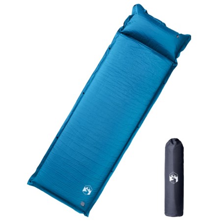 Self-inflating camping mattress with pillow 1 person turquoise by vidaXL, Air mattresses - Ref: Foro24-4007130, Price: 46,11 ...