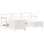 Gartensofa-Set 5-teilig aus massivem weißem Kiefernholz von vidaXL, Gartensets - Ref: Foro24-3250505, Preis: 396,07 €, Rabatt: %