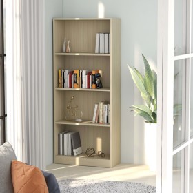 4-level oak-colored plywood bookshelf 60x24x142cm by vidaXL, Bookcases and shelves - Ref: Foro24-800876, Price: 60,96 €, Disc...