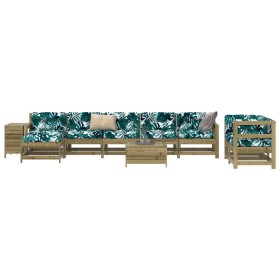 Gartensofa-Set 10-teilig aus imprägniertem Kiefernholz von vidaXL, Gartensets - Ref: Foro24-3250655, Preis: 584,22 €, Rabatt: %