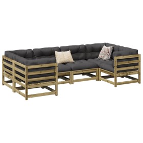 Gartensofa-Set 6-teilig aus imprägniertem Kiefernholz von vidaXL, Gartensets - Ref: Foro24-3299606, Preis: 349,99 €, Rabatt: %