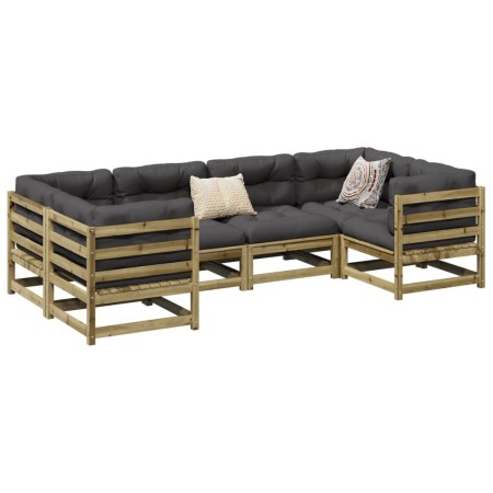 Gartensofa-Set 6-teilig aus imprägniertem Kiefernholz von vidaXL, Gartensets - Ref: Foro24-3299606, Preis: 351,92 €, Rabatt: %