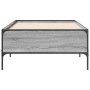 Sonoma gray metal engineered wood bed frame 75x190 cm by vidaXL, Beds and slatted bases - Ref: Foro24-844994, Price: 87,43 €,...