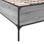 Sonoma gray metal engineered wood bed frame 75x190 cm by vidaXL, Beds and slatted bases - Ref: Foro24-844994, Price: 87,43 €,...