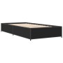 Engineered wood and black metal bed frame 100x200 cm by vidaXL, Beds and slatted bases - Ref: Foro24-845106, Price: 87,99 €, ...