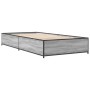 Estructura cama madera ingeniería metal gris Sonoma 90x190 cm de vidaXL, Camas y somieres - Ref: Foro24-845119, Precio: 84,54...