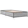 Estructura cama madera ingeniería metal gris Sonoma 90x190 cm de vidaXL, Camas y somieres - Ref: Foro24-845119, Precio: 84,54...