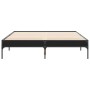 Estructura de cama madera de ingeniería y metal negro 140x190cm de vidaXL, Camas y somieres - Ref: Foro24-845036, Precio: 106...