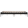 Estructura de cama madera de ingeniería y metal negro 140x190cm de vidaXL, Camas y somieres - Ref: Foro24-845036, Precio: 106...