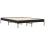 Estructura de cama madera de ingeniería y metal negro 140x190cm de vidaXL, Camas y somieres - Ref: Foro24-845036, Precio: 106...