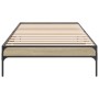 Estructura cama madera ingeniería metal roble Sonoma 75x190 cm de vidaXL, Camas y somieres - Ref: Foro24-845057, Precio: 68,9...