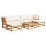 7-teiliges Gartenmöbel-Set mit Kissen aus massivem Akazienholz von vidaXL, Modulare Sofas für den Außenbereich - Ref: Foro24-...