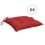 Cojines de silla de jardín 4 uds tela Oxford rojo 40x40x7 cm de vidaXL, Cojines para sillas y sofás - Ref: Foro24-361469, Pre...