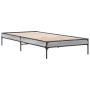 Estructura cama madera ingeniería metal gris Sonoma 90x200 cm de vidaXL, Camas y somieres - Ref: Foro24-845034, Precio: 75,43...