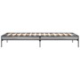 Sonoma gray metal engineered wood bed frame 90x200 cm by vidaXL, Beds and slatted bases - Ref: Foro24-845034, Price: 75,43 €,...