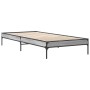 Estructura cama madera ingeniería metal gris Sonoma 90x200 cm de vidaXL, Camas y somieres - Ref: Foro24-845034, Precio: 75,43...