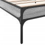 Sonoma gray metal engineered wood bed frame 90x200 cm by vidaXL, Beds and slatted bases - Ref: Foro24-845034, Price: 75,43 €,...