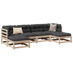 6-piece garden sofa set with solid pine wood cushions by vidaXL, Garden sets - Ref: Foro24-3295818, Price: 511,87 €, Discount: %