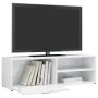 Glossy white plywood TV cabinet 120x34x37 cm by vidaXL, TV Furniture - Ref: Foro24-801158, Price: 54,44 €, Discount: %