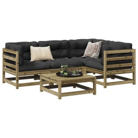 5-piece garden sofa set with impregnated pine wood cushions by vidaXL, Garden sets - Ref: Foro24-3299426, Price: 485,99 €, Di...