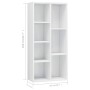 Estantería madera contrachapada blanco brillante 50x25x106 cm de vidaXL, Librerías y estanterías - Ref: Foro24-801113, Precio...