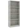 Estantería de 4 niveles contrachapada gris hormigón 60x24x142cm de vidaXL, Librerías y estanterías - Ref: Foro24-800877, Prec...