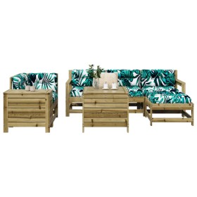 Gartensofa-Set 7-teilig aus imprägniertem Kiefernholz von vidaXL, Gartensets - Ref: Foro24-3250547, Preis: 438,99 €, Rabatt: %