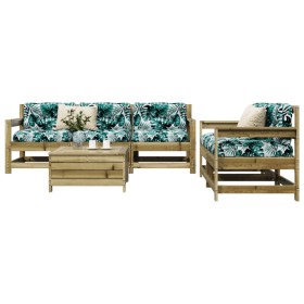 Gartensofa-Set 6-teilig aus imprägniertem Kiefernholz von vidaXL, Gartensets - Ref: Foro24-3250823, Preis: 365,99 €, Rabatt: %