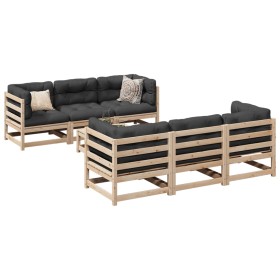 7-teiliges Gartensofa-Set mit Kissen aus massivem Kiefernholz von vidaXL, Gartensets - Ref: Foro24-3299301, Preis: 632,99 €, ...