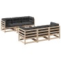 7-teiliges Gartensofa-Set mit Kissen aus massivem Kiefernholz von vidaXL, Gartensets - Ref: Foro24-3299301, Preis: 634,31 €, ...