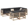 7-teiliges Gartensofa-Set mit Kissen aus massivem Kiefernholz von vidaXL, Gartensets - Ref: Foro24-3299493, Preis: 697,21 €, ...