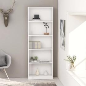 5-tier white plywood shelf 60x24x175cm by vidaXL, Bookcases and shelves - Ref: Foro24-800882, Price: 79,99 €, Discount: %