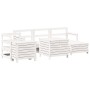 Gartensofa-Set 7-teilig aus massivem weißem Kiefernholz von vidaXL, Gartensets - Ref: Foro24-3250513, Preis: 580,47 €, Rabatt: %